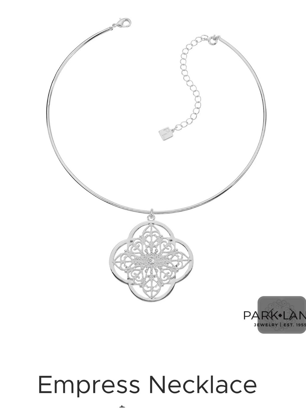 Park Lane Silver Filigree Empress Pendant Necklace